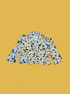 Janie and Jack Kids Blazer - Blue with Yellow Floral